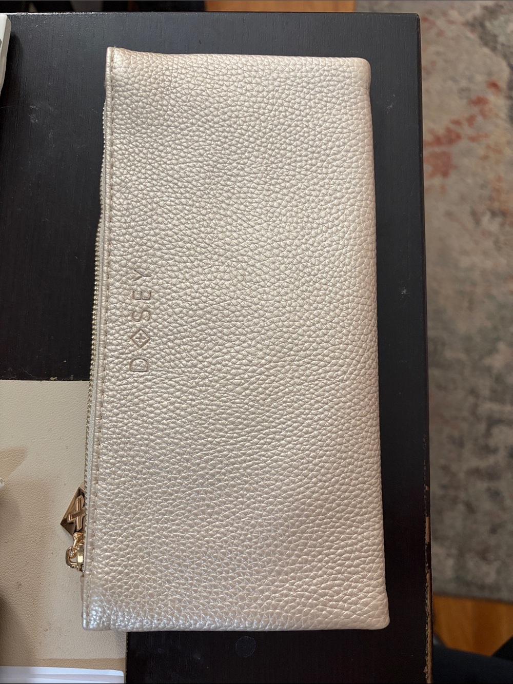 Dosey Gold Era 7-Day Luxury Pill Travel Pouch- Gold Pebbled Leather